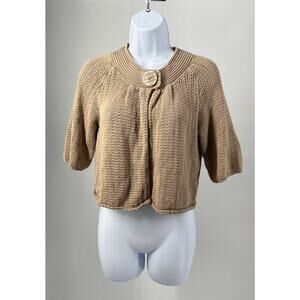 Dress Barn Chunky-Knit Shrug Cardigan Brown size Large Secretary Teacher office
